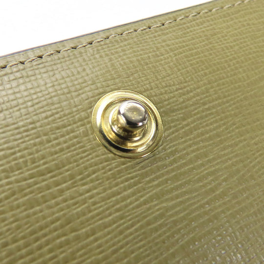 Furla Long Wallet Purse leather khaki Women Used Authentic