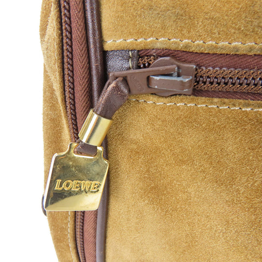 LOEWE Business bag leather Brown mens Used Authentic