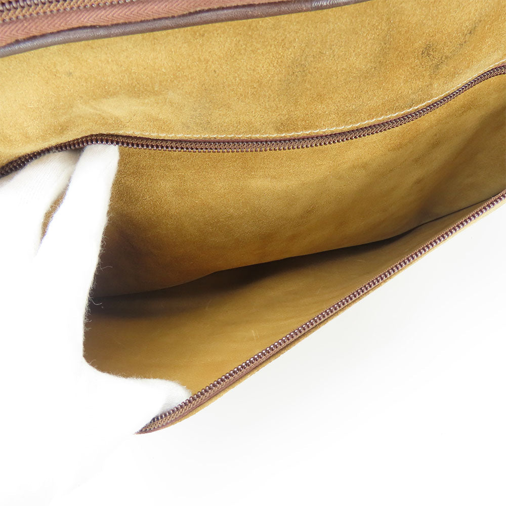 LOEWE Business bag leather Brown mens Used Authentic