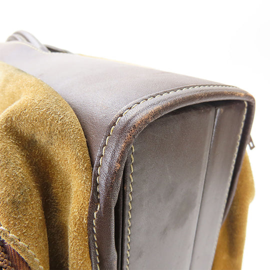 LOEWE Business bag leather Brown mens Used Authentic