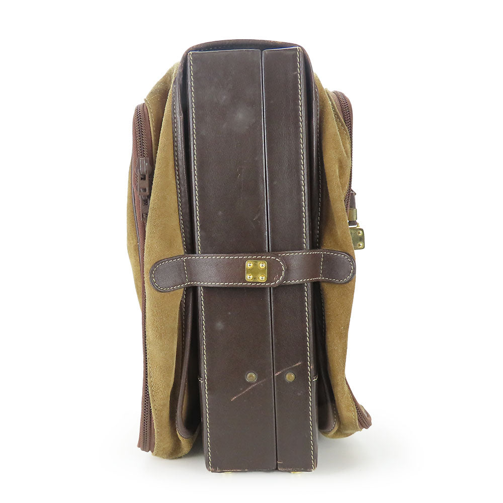 LOEWE Business bag leather Brown mens Used Authentic