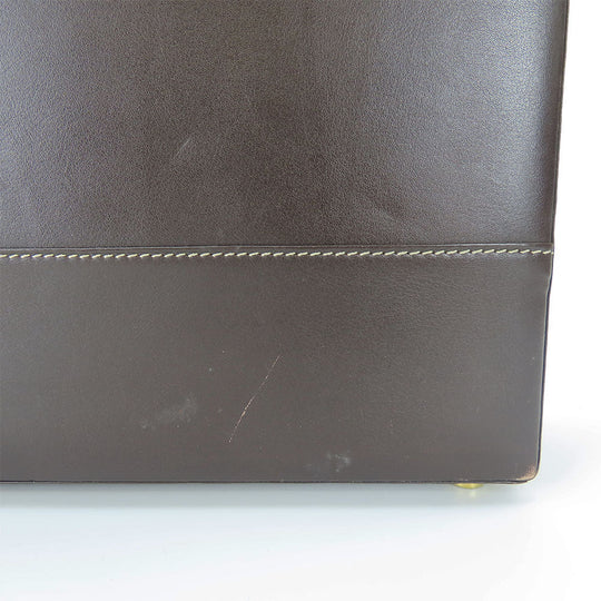 LOEWE Business bag leather Brown mens Used Authentic