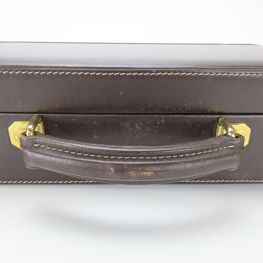 LOEWE Business bag leather Brown mens Used Authentic