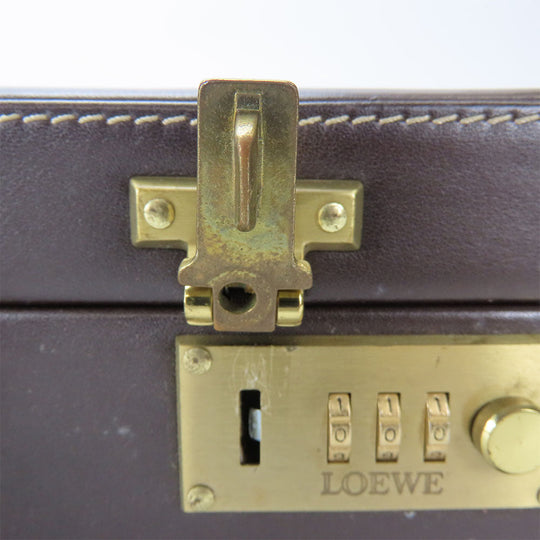 LOEWE Business bag leather Brown mens Used Authentic