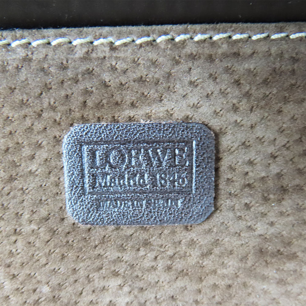 LOEWE Business bag leather Brown mens Used Authentic