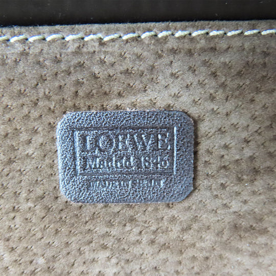 LOEWE Business bag leather Brown mens Used Authentic