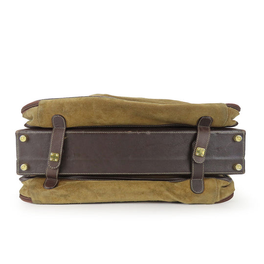LOEWE Business bag leather Brown mens Used Authentic