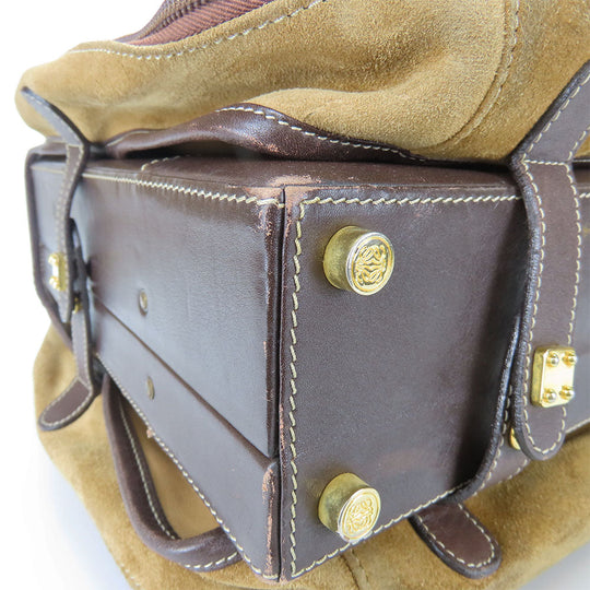 LOEWE Business bag leather Brown mens Used Authentic