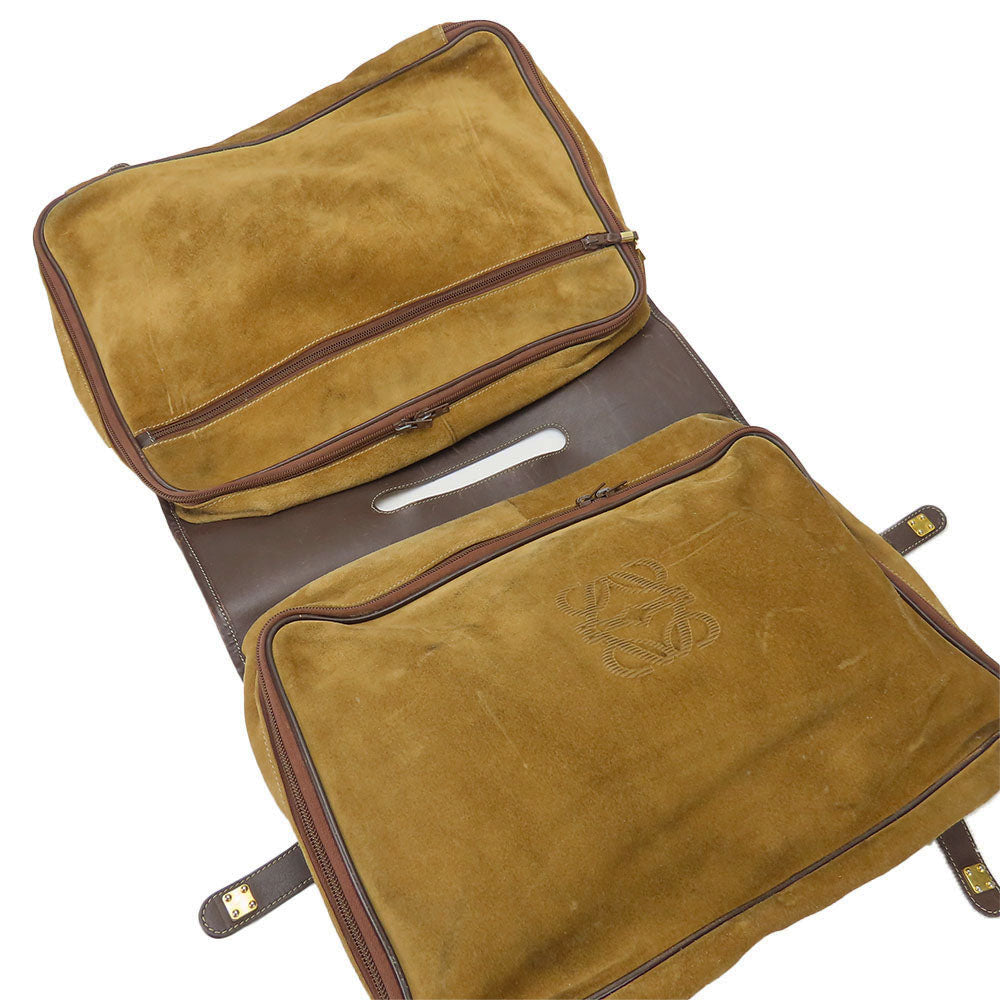 LOEWE Business bag leather Brown mens Used Authentic
