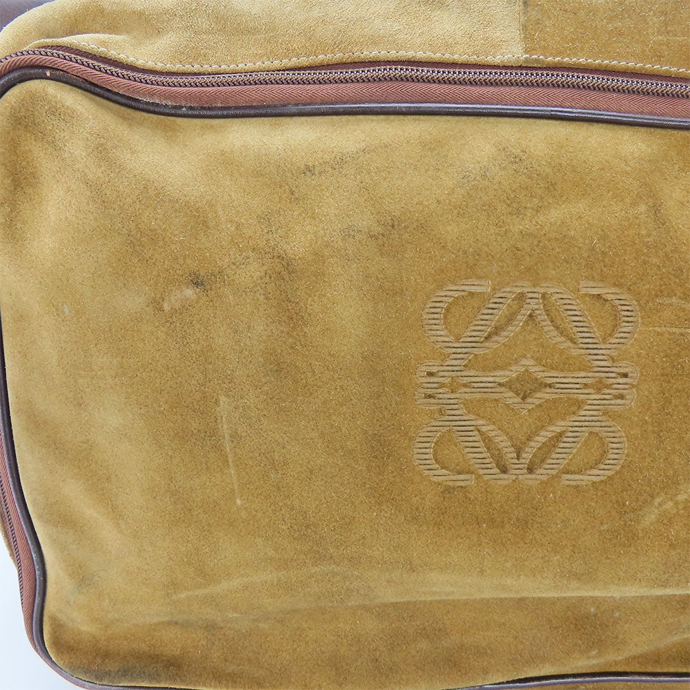 LOEWE Business bag leather Brown mens Used Authentic