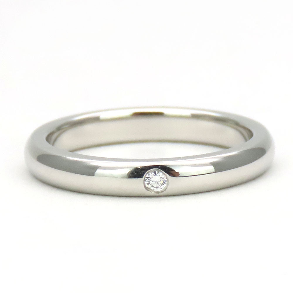 TIFFANY&Co. Ring Pt950Platinum, Diamond Platinum 1PD Stacking band Women Used Authentic