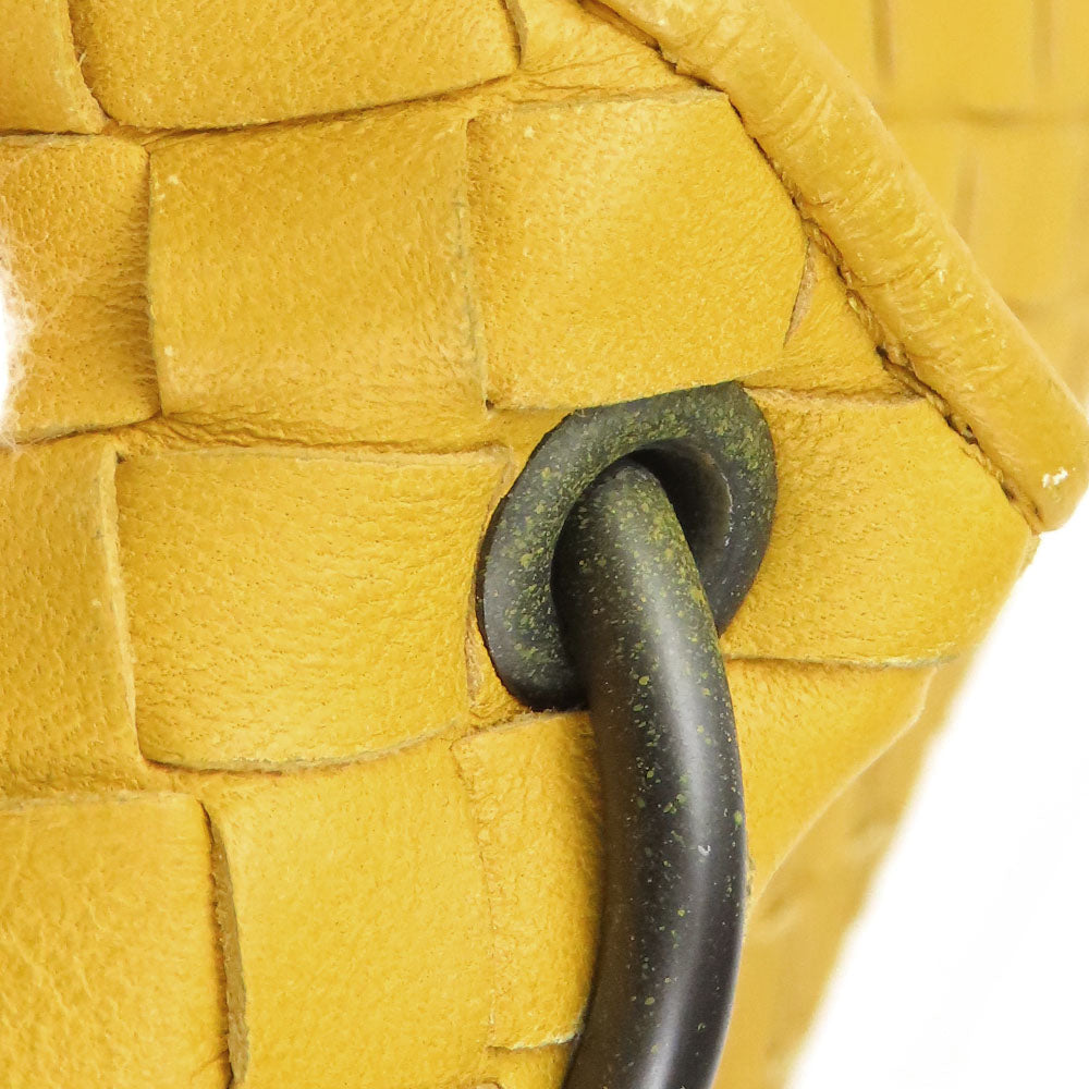 BOTTEGAVENETA Shoulder Bag Calfskin yellow INTRECCIATO Women Used Authentic