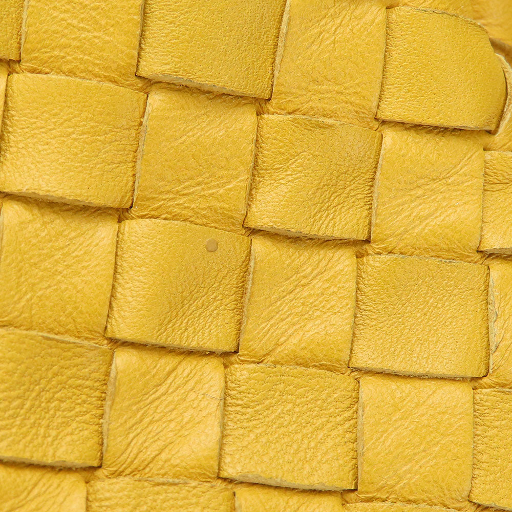 BOTTEGAVENETA Shoulder Bag Calfskin yellow INTRECCIATO Women Used Authentic