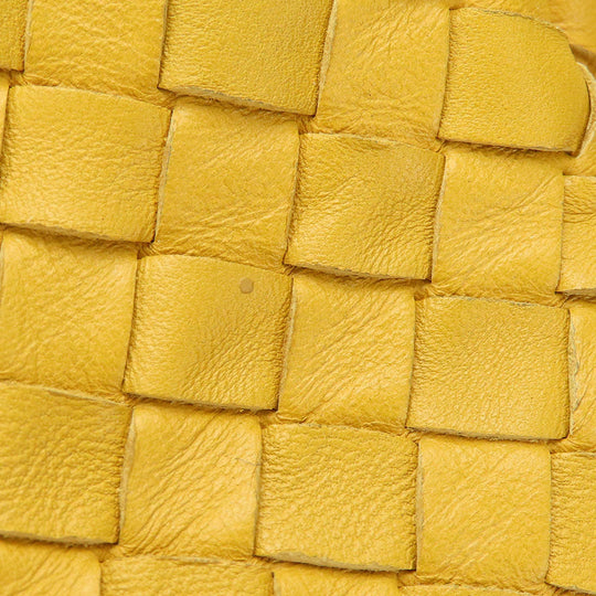 BOTTEGAVENETA Shoulder Bag Calfskin yellow INTRECCIATO Women Used Authentic