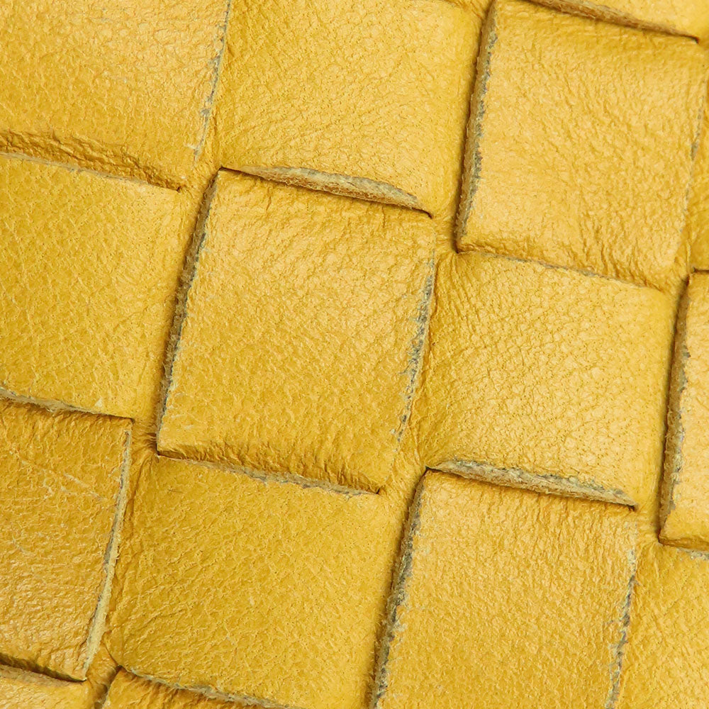 BOTTEGAVENETA Shoulder Bag Calfskin yellow INTRECCIATO Women Used Authentic