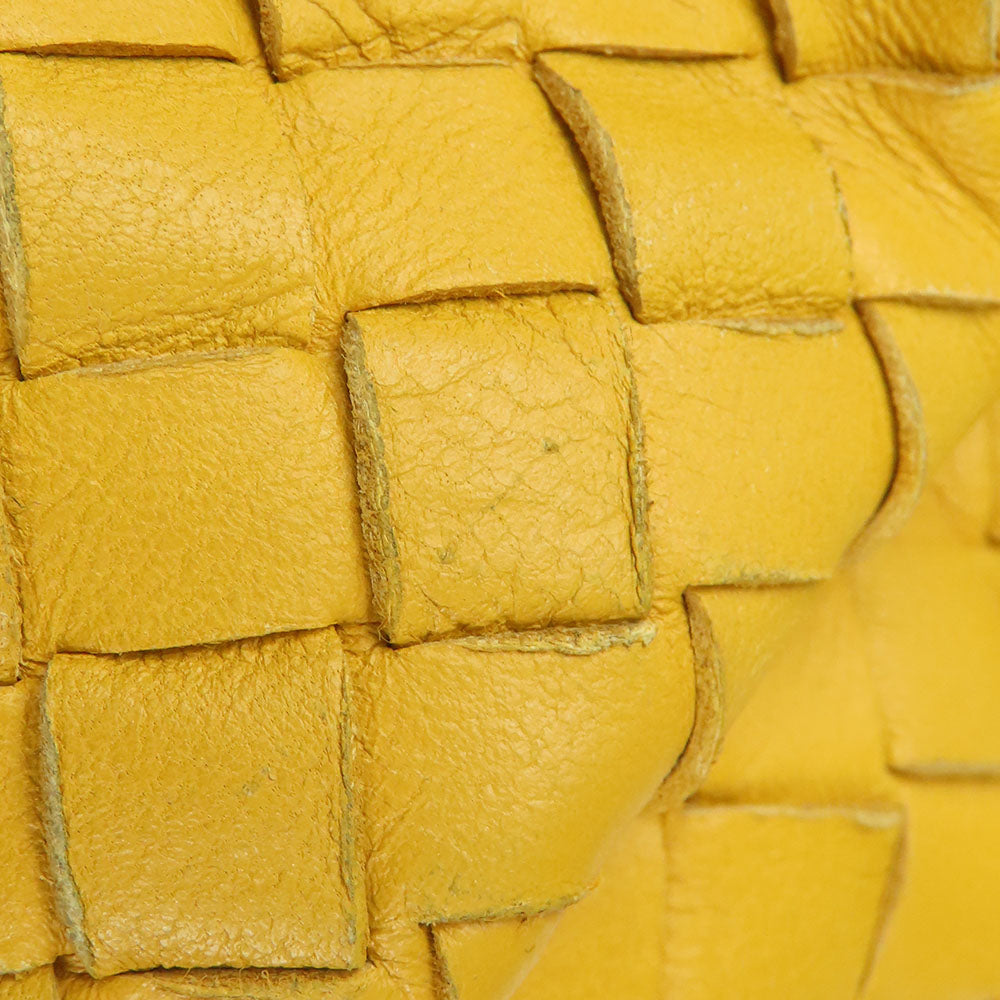 BOTTEGAVENETA Shoulder Bag Calfskin yellow INTRECCIATO Women Used Authentic