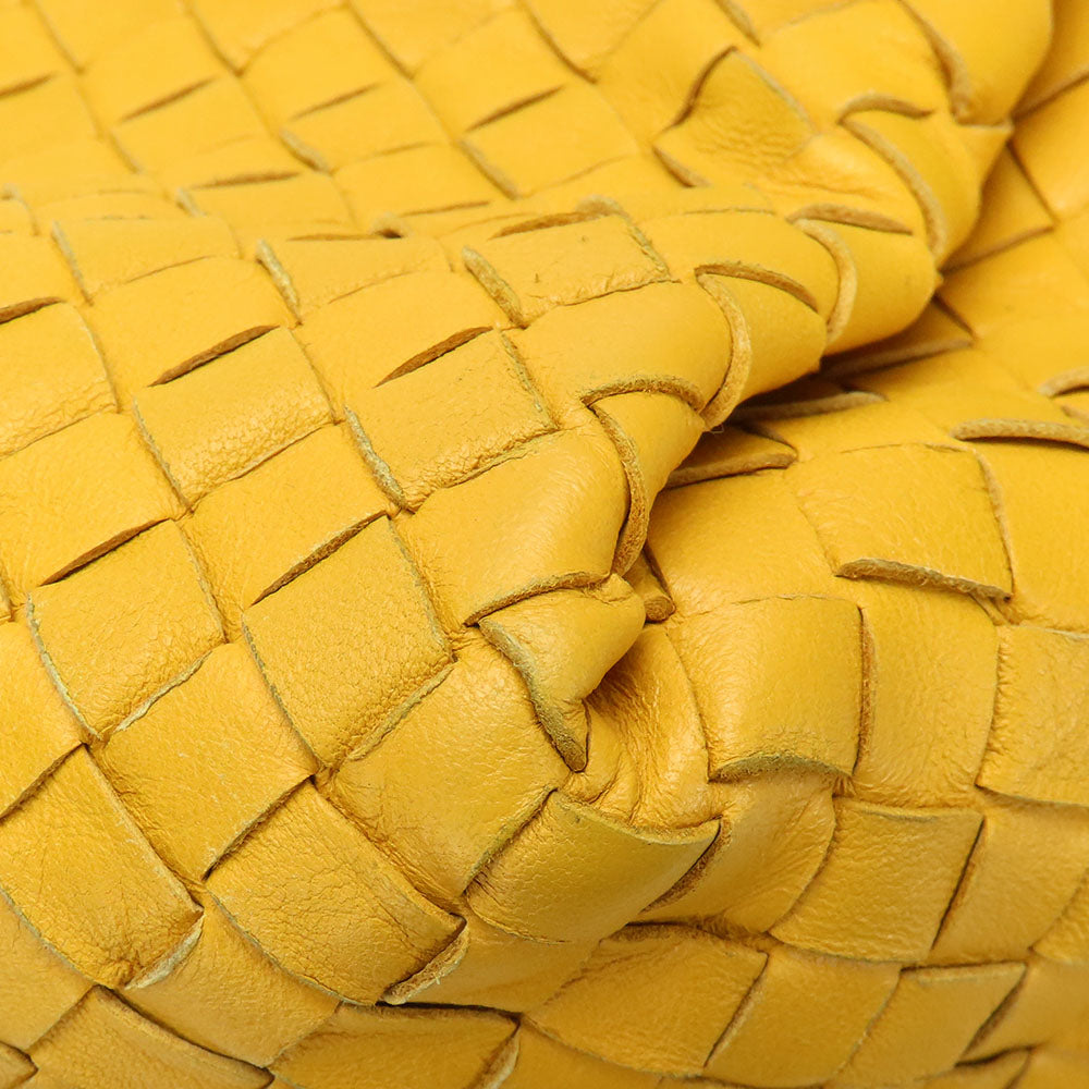 BOTTEGAVENETA Shoulder Bag Calfskin yellow INTRECCIATO Women Used Authentic