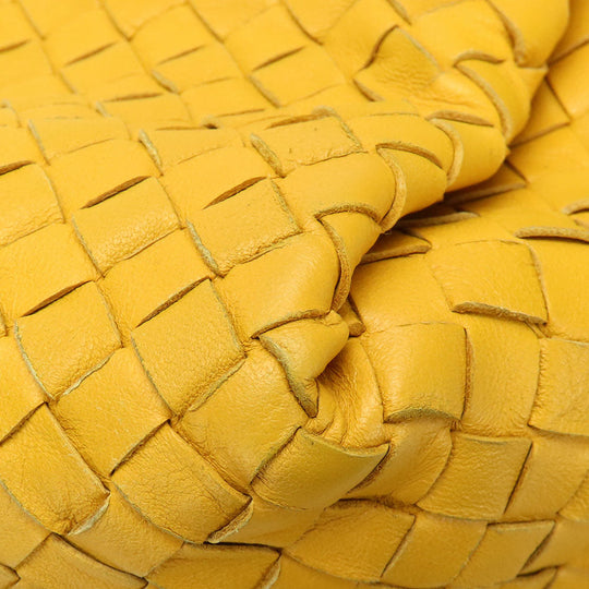 BOTTEGAVENETA Shoulder Bag Calfskin yellow INTRECCIATO Women Used Authentic