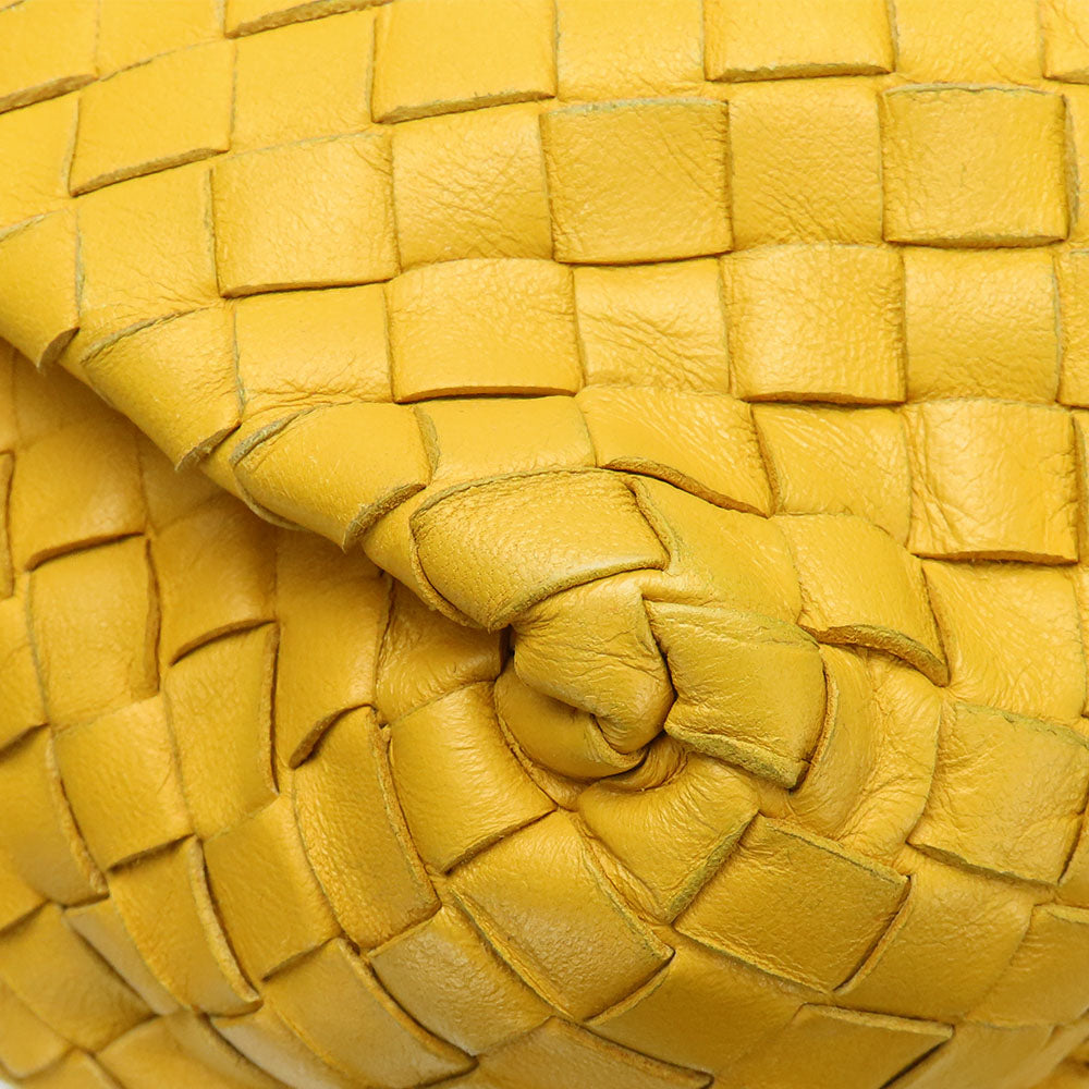 BOTTEGAVENETA Shoulder Bag Calfskin yellow INTRECCIATO Women Used Authentic