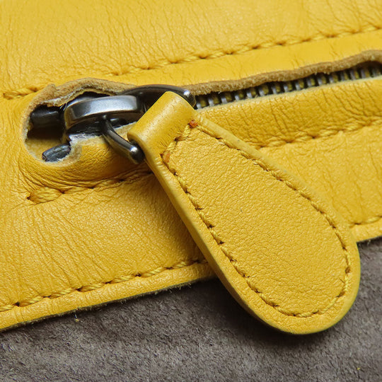 BOTTEGAVENETA Shoulder Bag Calfskin yellow INTRECCIATO Women Used Authentic