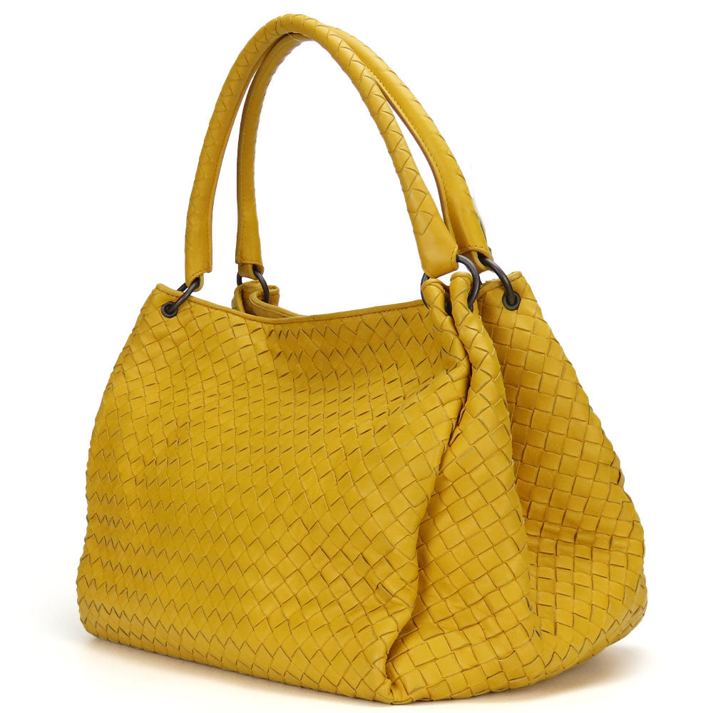 BOTTEGAVENETA Shoulder Bag Calfskin yellow INTRECCIATO Women Used Authentic