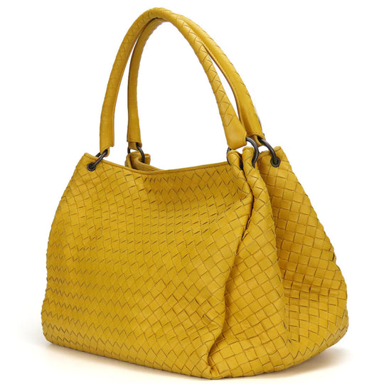 BOTTEGAVENETA Shoulder Bag Calfskin yellow INTRECCIATO Women Used Authentic
