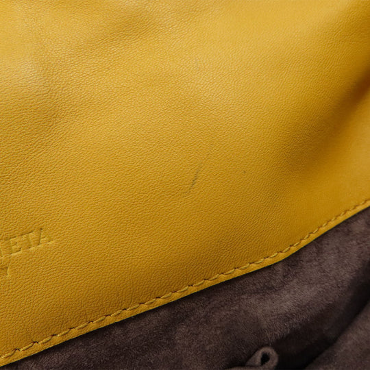 BOTTEGAVENETA Shoulder Bag Calfskin yellow INTRECCIATO Women Used Authentic