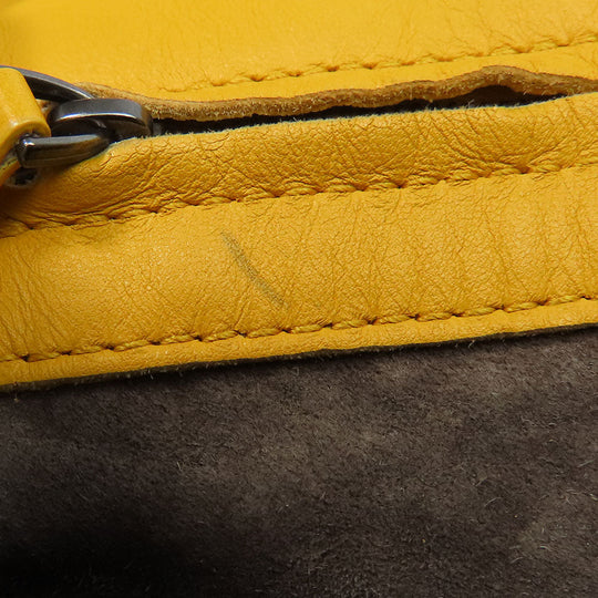BOTTEGAVENETA Shoulder Bag Calfskin yellow INTRECCIATO Women Used Authentic
