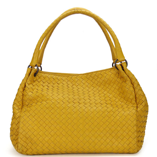 BOTTEGAVENETA Shoulder Bag Calfskin yellow INTRECCIATO Women Used Authentic