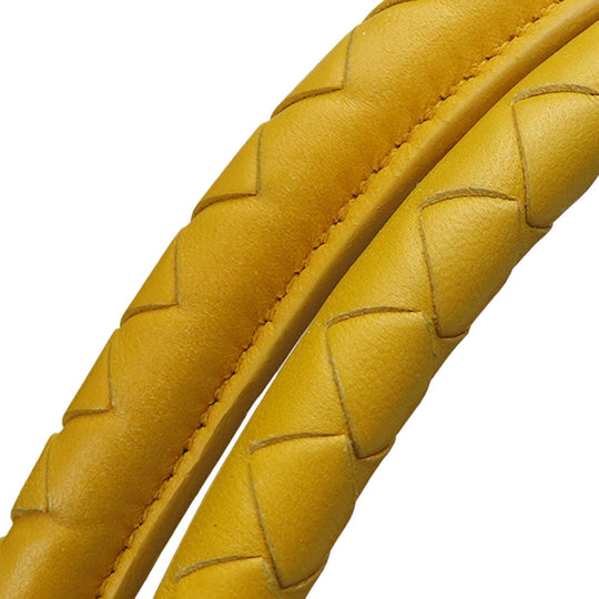 BOTTEGAVENETA Shoulder Bag Calfskin yellow INTRECCIATO Women Used Authentic