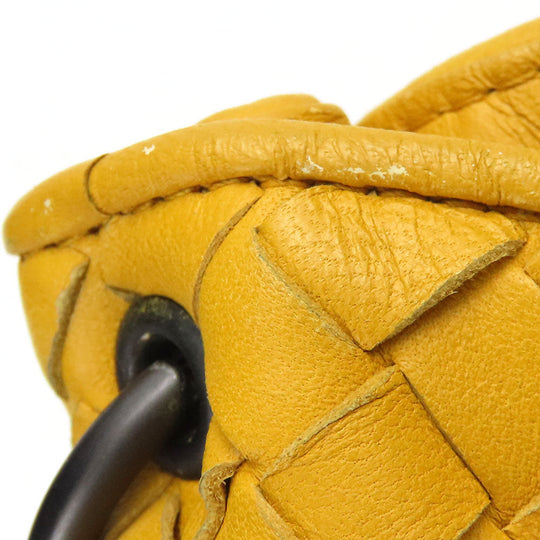 BOTTEGAVENETA Shoulder Bag Calfskin yellow INTRECCIATO Women Used Authentic