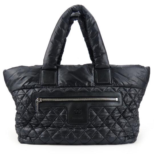 CHANEL Tote Bag Nylon black Cococoon Women Used Authentic