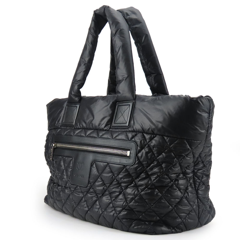 CHANEL Tote Bag Nylon black Cococoon Women Used Authentic