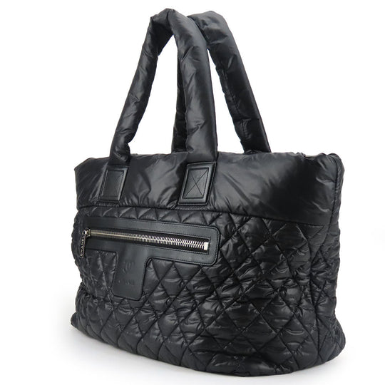 CHANEL Tote Bag Nylon black Cococoon Women Used Authentic