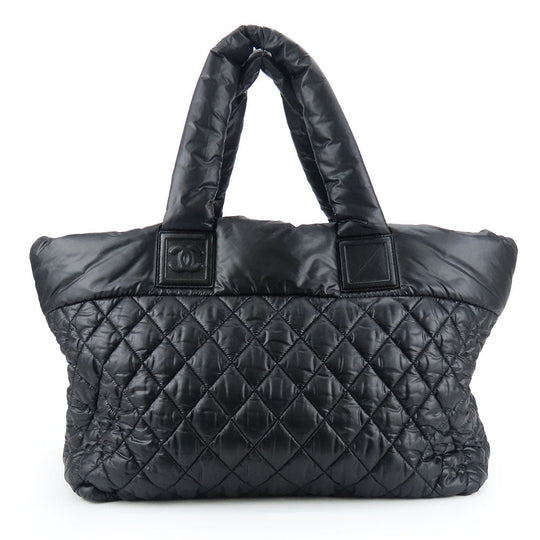 CHANEL Tote Bag Nylon black Cococoon Women Used Authentic