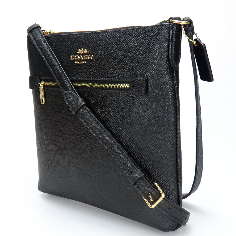 COACH Shoulder Bag C1556 leather black Women Used Authentic