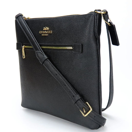 COACH Shoulder Bag C1556 leather black Women Used Authentic