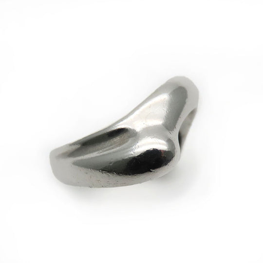 TIFFANY&Co. Ring Silver925 Silver Curved Wave Heart Women Used Authentic