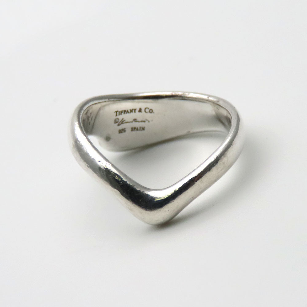 TIFFANY&Co. Ring Silver925 Silver Curved Wave Heart Women Used Authentic