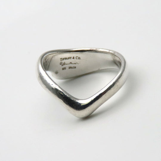 TIFFANY&Co. Ring Silver925 Silver Curved Wave Heart Women Used Authentic