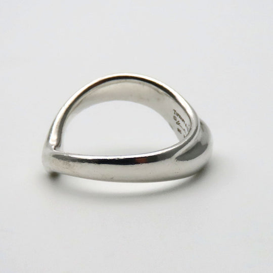 TIFFANY&Co. Ring Silver925 Silver Curved Wave Heart Women Used Authentic