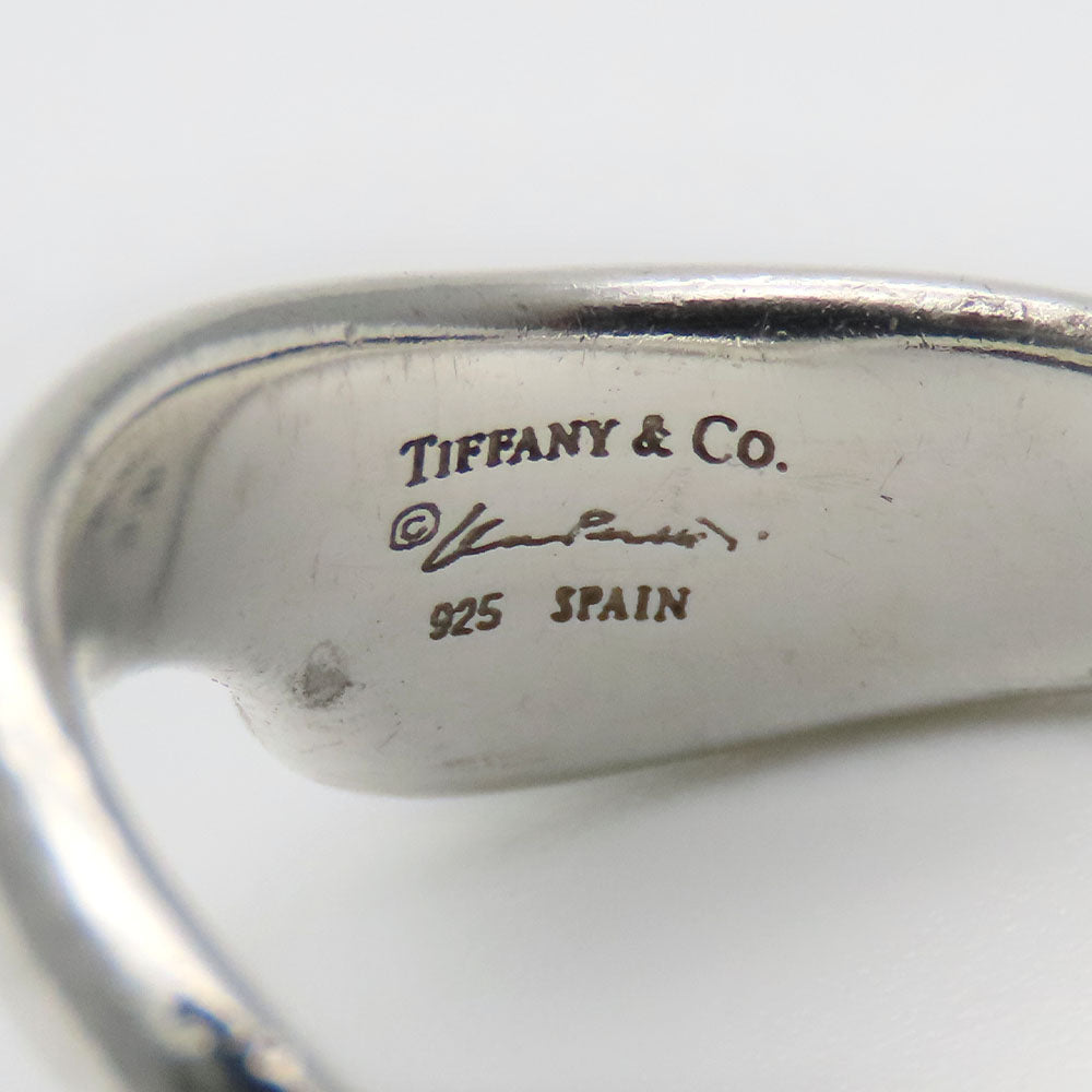 TIFFANY&Co. Ring Silver925 Silver Curved Wave Heart Women Used Authentic