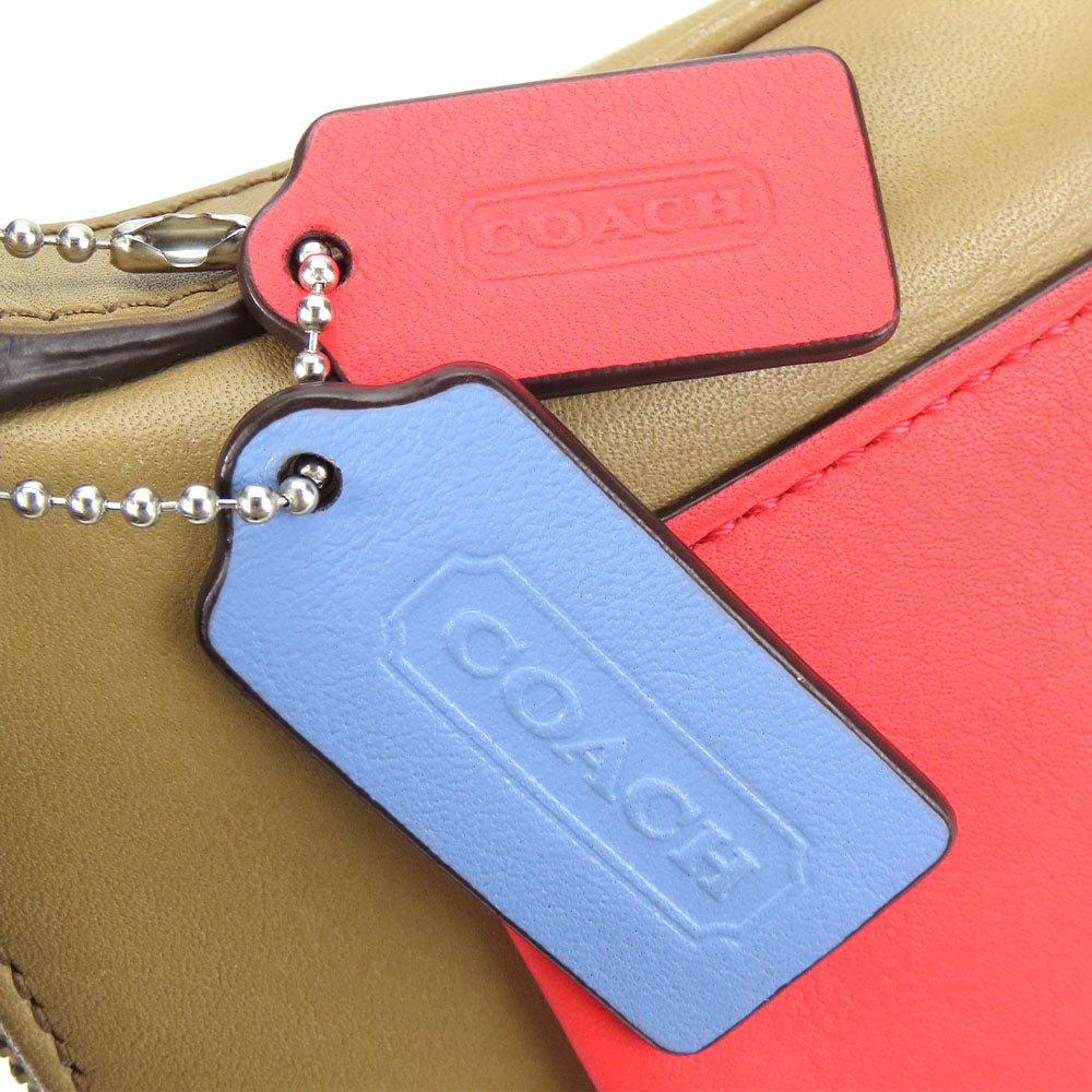 COACH Shoulder Bag leather beige Women Used Authentic