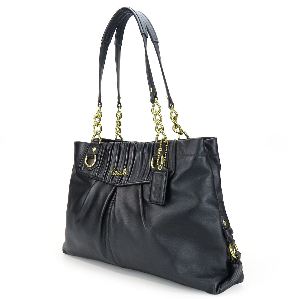 COACH Tote Bag F17571 leather black Women Used Authentic