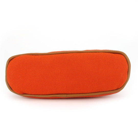 HERMES Pouch cotton Orange Bored pouch mini mini Women Used Authentic