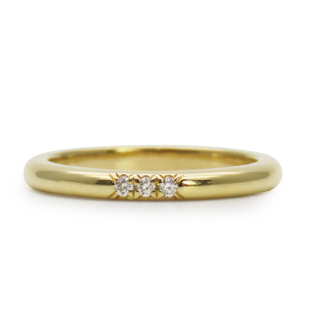 TIFFANY&Co. Ring K18 Yellow Gold, Diamond Yellow Gold Forever Wedding Bands Women Used Authentic
