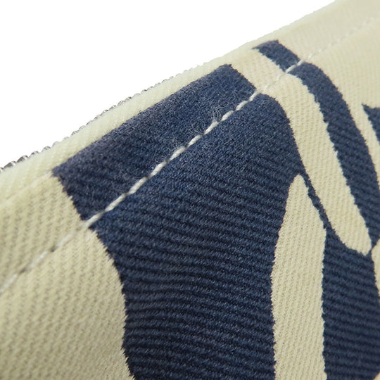 HERMES Pouch canvas Navy Chene Dunkle Truth Flat GM Women Used Authentic