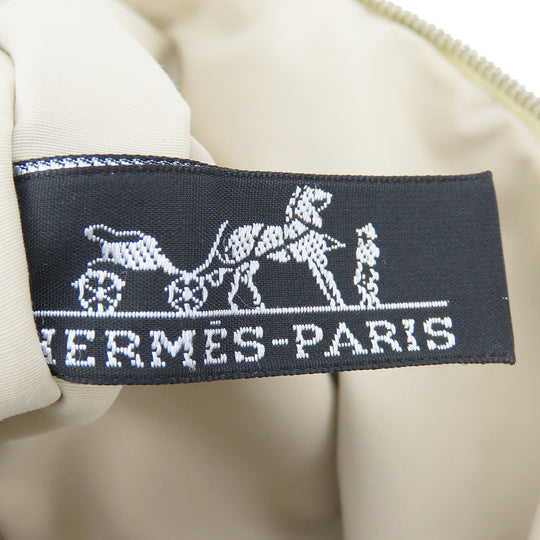 HERMES Pouch canvas Navy Chene Dunkle Truth Flat GM Women Used Authentic