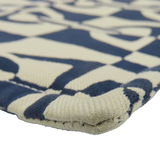 HERMES Pouch canvas Navy Chene Dunkle Truth Flat GM Women Used Authentic