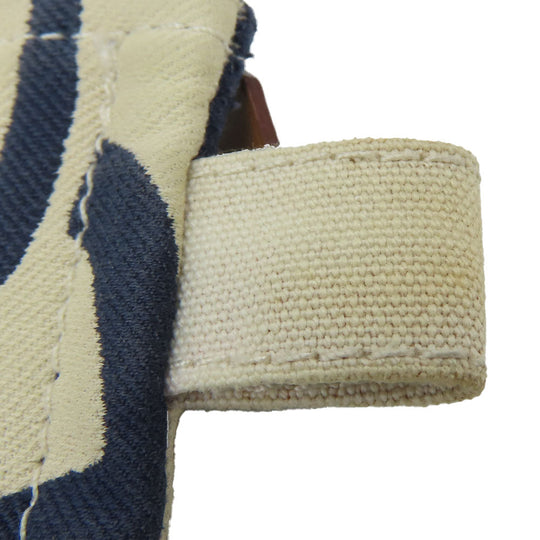 HERMES Pouch canvas Navy Chene Dunkle Truth Flat GM Women Used Authentic